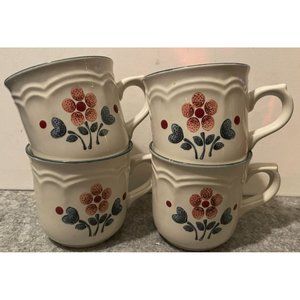 4 Vintage Cumberland Brambleberry Stoneware Coffee Cups/ Mugs  #1246